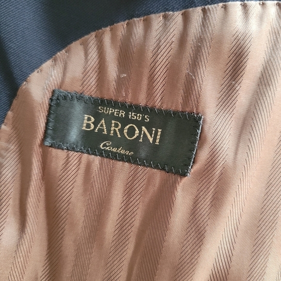 Baroni 100% Wool Super 150s Navy Blazer Size 50R - Picture 12 of 14